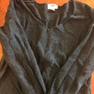 Green v-neck sweater